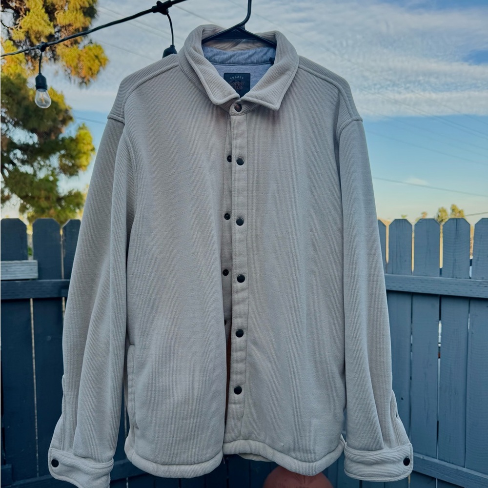 Men's Beige Button-Up Jacket